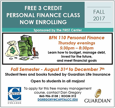 capital community college launches personal finance center for personal finances for college students