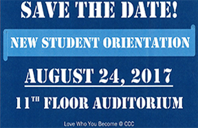 Save the Date! New Student Orientation