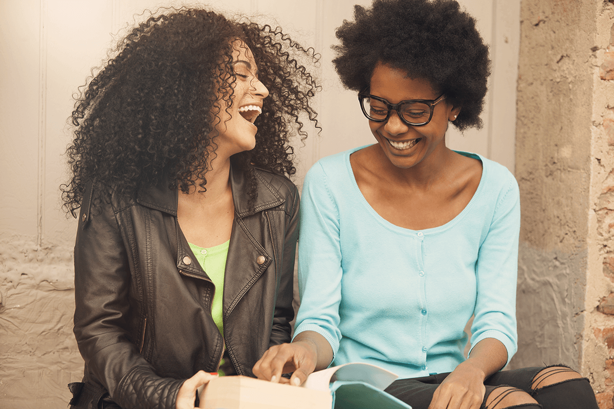 Laughing and Smiling College Students