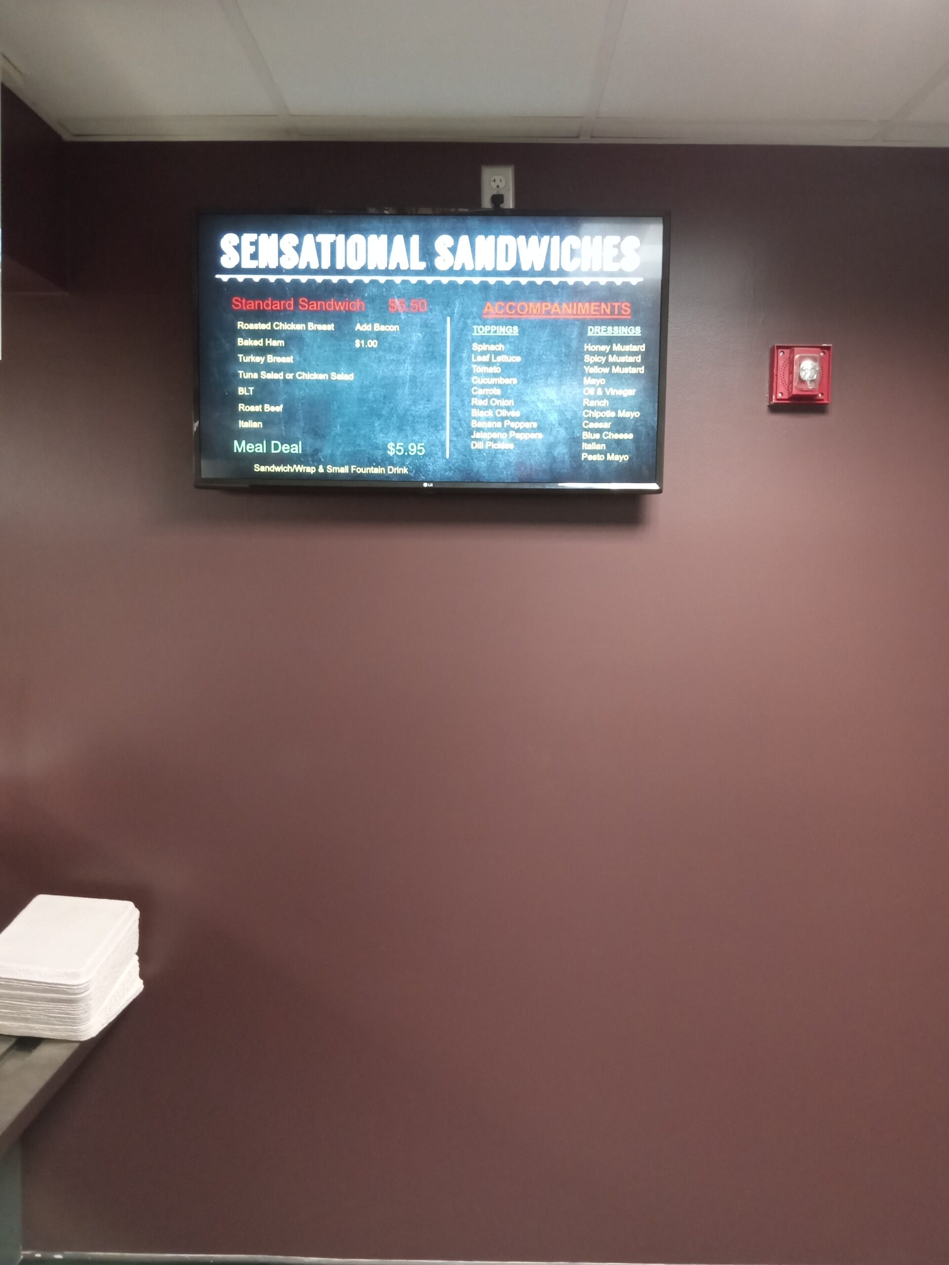 Cafeteria LCD Menu