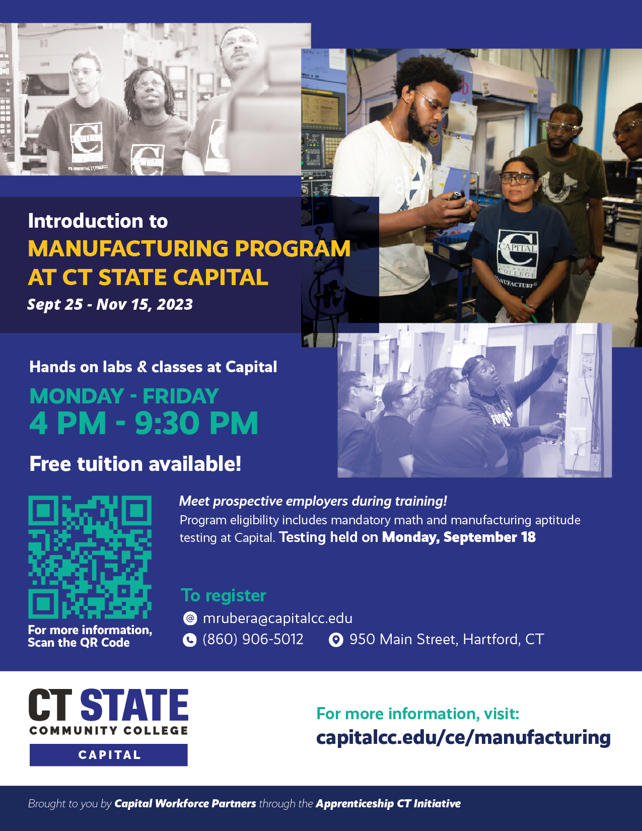 Intro to Manufacturing Program Sept 25 - Nov 15, 2023 Intro to Manufacturing Program Sept 25 - Nov 15, 2023